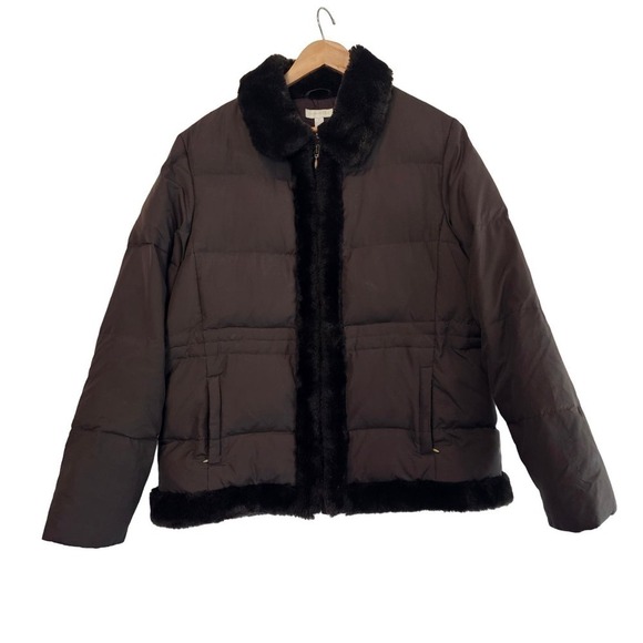 Charter Club Jacket Womens XL Brown Down and Duck Feathers Quilted Winter Warm - Picture 1 of 10